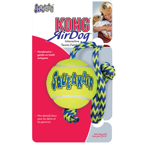 Air Kong Squeaker Tennis Ball on Rope - Lucky Paws Boutique